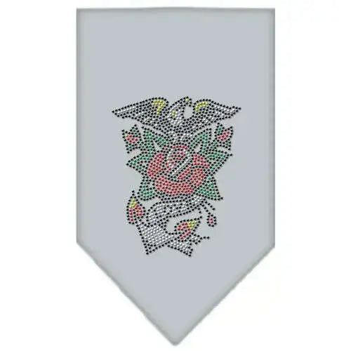 Eagle-Rose-Rhinestone-Bandana-Grey-Small-GreatEagleInc-319314148