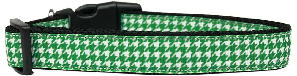 Emerald-Green-Houndstooth-Nylon-Dog-Collar-Xs-GreatEagleInc-320012859