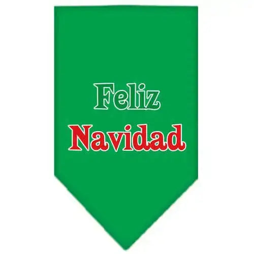 Feliz-Navidad-Screen-Print-Bandana-Emerald-Green-Small-GreatEagleInc-333835228