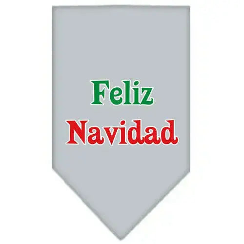 Feliz-Navidad-Screen-Print-Bandana-Grey-Large-GreatEagleInc-333814779