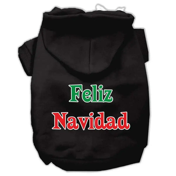 Feliz-Navidad-Screen-Print-Pet-Hoodies-Black-Xs-GreatEagleInc-319387884