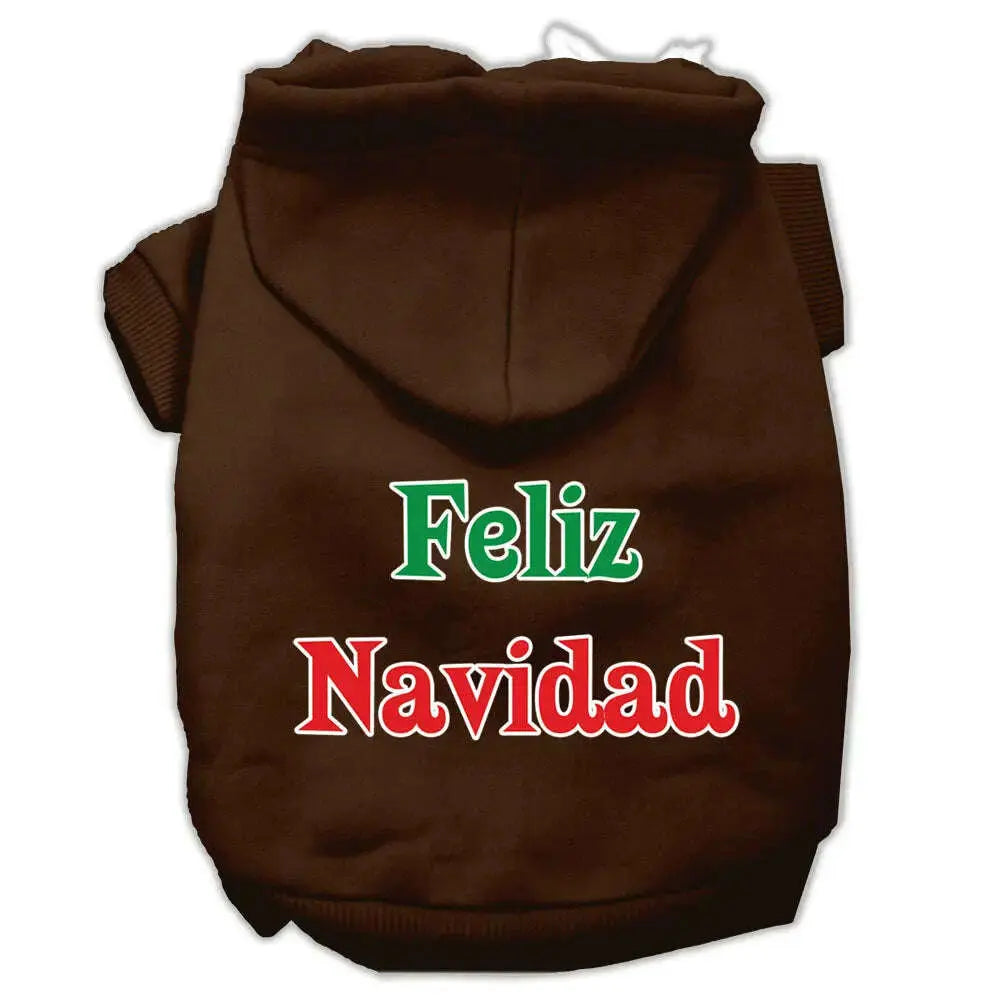 Feliz-Navidad-Screen-Print-Pet-Hoodies-Brown-Xl-GreatEagleInc-319388587