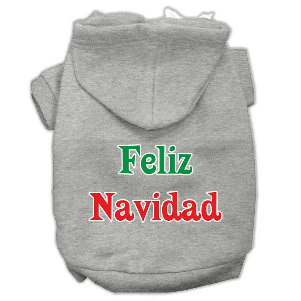 Feliz-Navidad-Screen-Print-Pet-Hoodies-Grey-Xl-GreatEagleInc-319388373