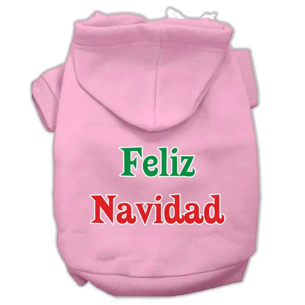 Feliz-Navidad-Screen-Print-Pet-Hoodies-Light-Pink-Xl-GreatEagleInc-319388222