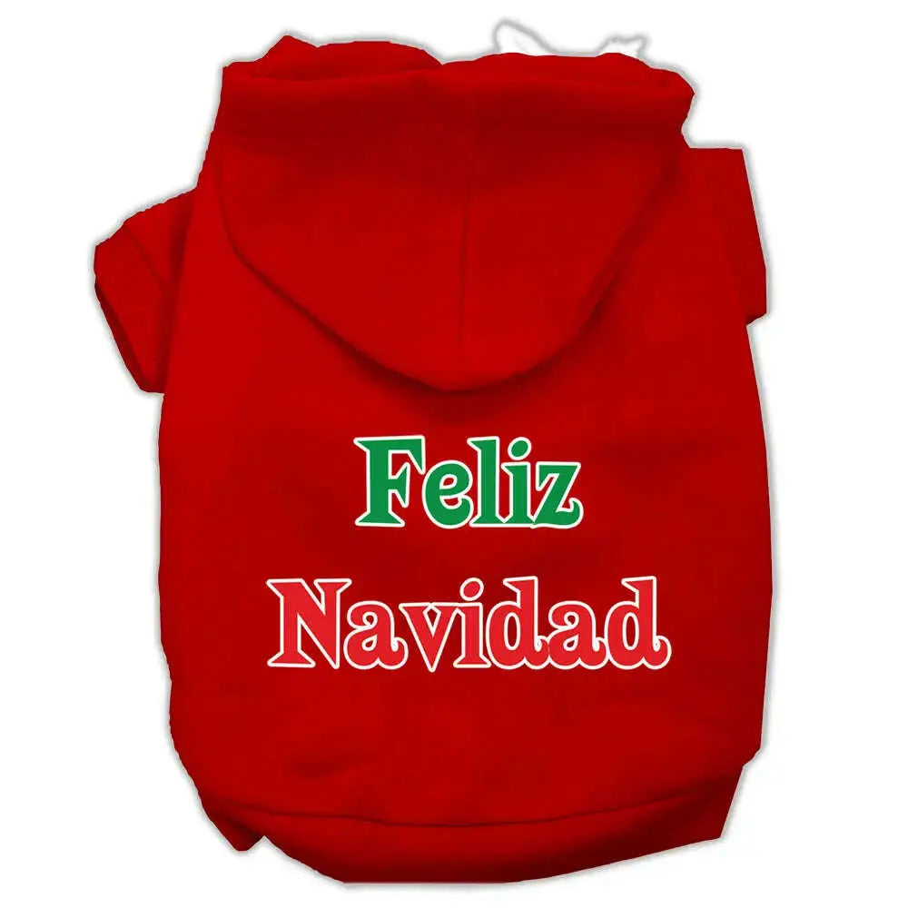 Feliz-Navidad-Screen-Print-Pet-Hoodies-Red-Size-Xl-GreatEagleInc-319388010
