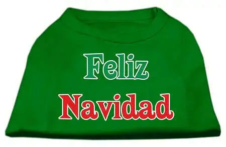 Feliz-Navidad-Screen-Print-Shirts-Emerald-Green-Xs-GreatEagleInc-333706392