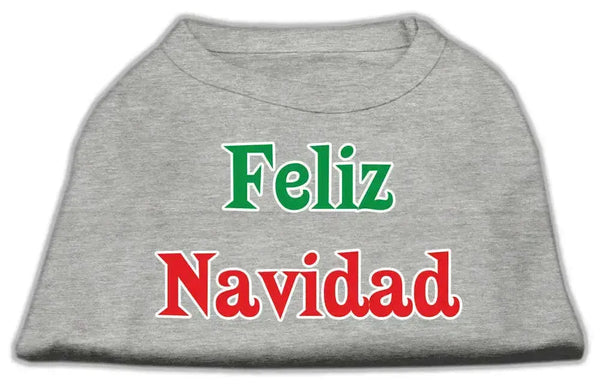 Feliz-Navidad-Screen-Print-Shirts-Grey-Xl-GreatEagleInc-333706560