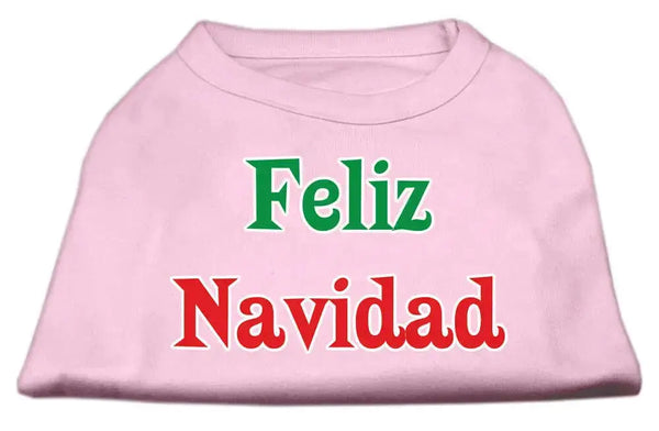 Feliz-Navidad-Screen-Print-Shirts-Light-Pink-M-GreatEagleInc-318677783