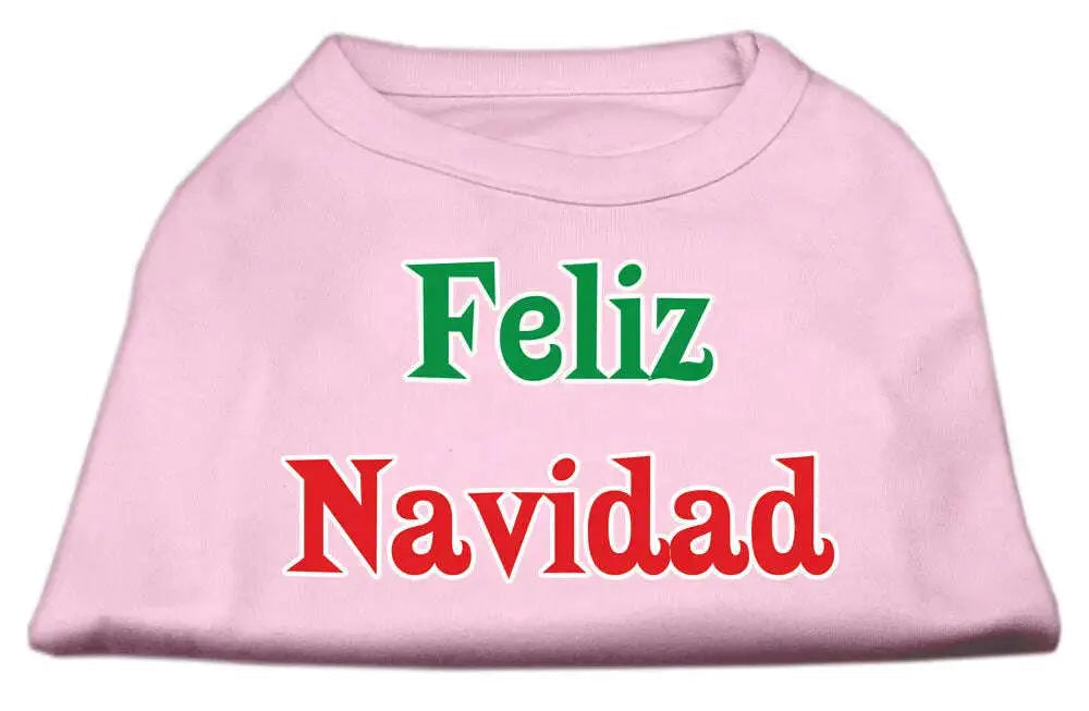Feliz-Navidad-Screen-Print-Shirts-Light-Pink-S-GreatEagleInc-333706714