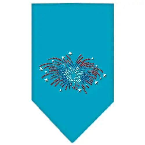 Fireworks-Rhinestone-Bandana-Turquoise-Small-GreatEagleInc-319309940