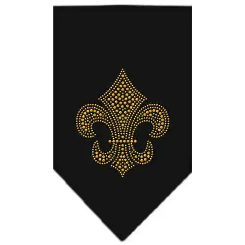 Fleur-De-Lis-Gold-Rhinestone-Bandana-Black-Large-GreatEagleInc-318591826