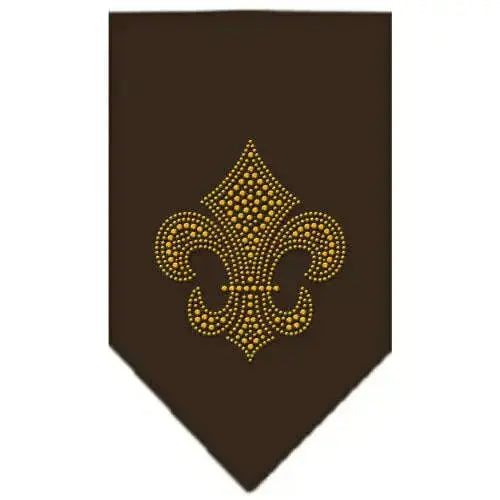 Fleur-De-Lis-Gold-Rhinestone-Bandana-Cocoa-Large-GreatEagleInc-318591946
