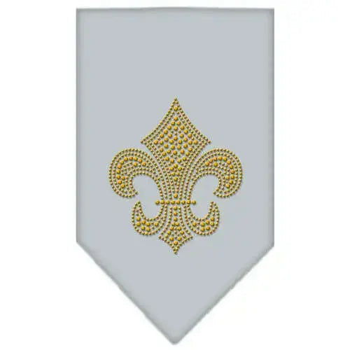 Fleur-De-Lis-Gold-Rhinestone-Bandana-Grey-Large-GreatEagleInc-319307446