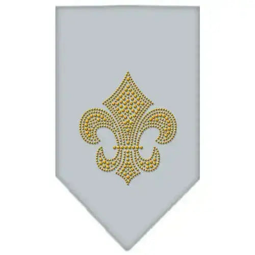 Fleur-De-Lis-Gold-Rhinestone-Bandana-Grey-Small-GreatEagleInc-319038988