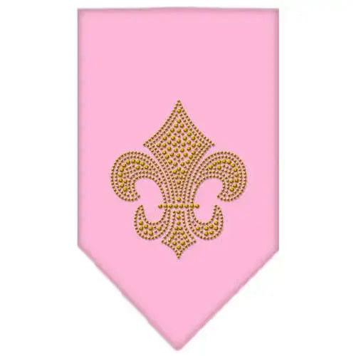 Fleur-De-Lis-Gold-Rhinestone-Bandana-Light-Pink-Large-GreatEagleInc-319307229