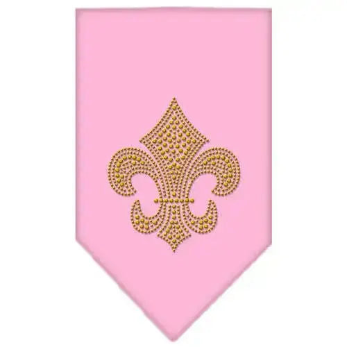 Fleur-De-Lis-Gold-Rhinestone-Bandana-Light-Pink-Small-GreatEagleInc-319038767