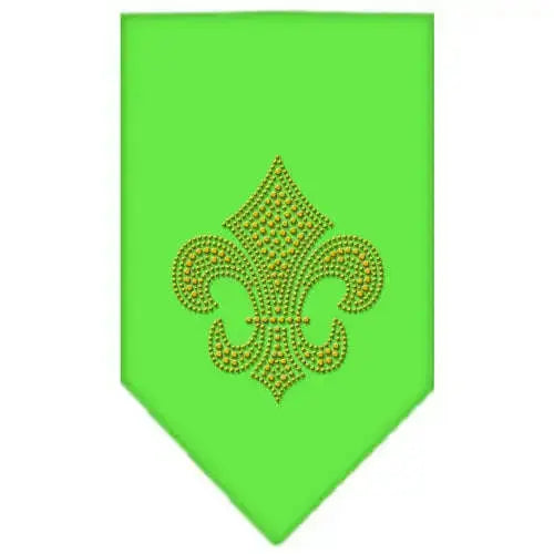 Fleur-De-Lis-Gold-Rhinestone-Bandana-Lime-Green-Large-GreatEagleInc-319307392