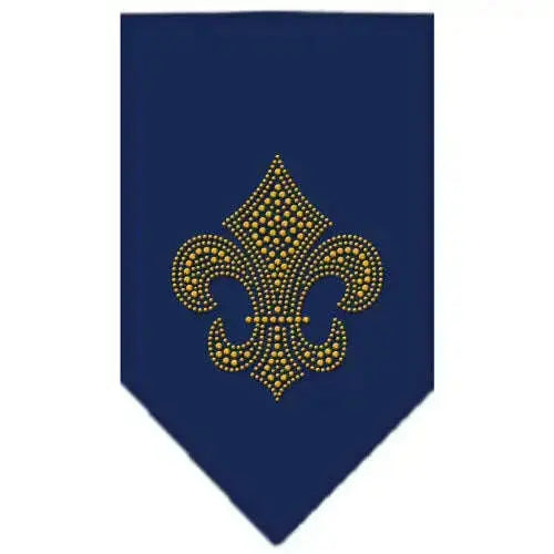 Fleur-De-Lis-Gold-Rhinestone-Bandana-Navy-Blue-Small-GreatEagleInc-319038657