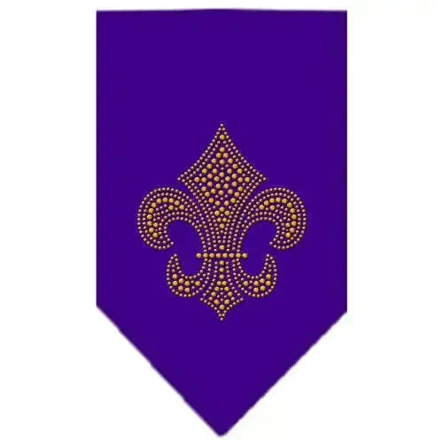 Fleur-De-Lis-Gold-Rhinestone-Bandana-Purple-Large-GreatEagleInc-319039892