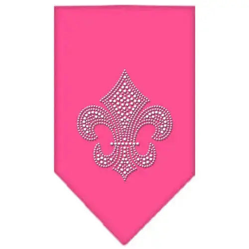 Fleur-De-Lis-Rhinestone-Bandana-Bright-Pink-Small-GreatEagleInc-318555675