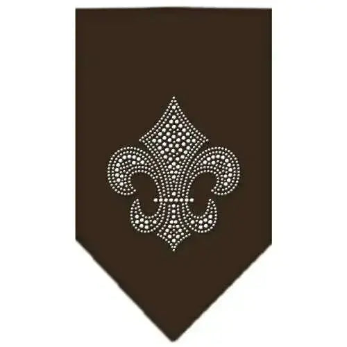 Fleur-De-Lis-Rhinestone-Bandana-Cocoa-Small-GreatEagleInc-319308565