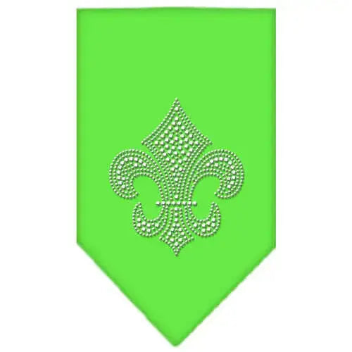 Fleur-De-Lis-Rhinestone-Bandana-Lime-Green-Large-GreatEagleInc-319309497