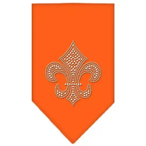 Fleur-De-Lis-Rhinestone-Bandana-Orange-Small-GreatEagleInc-319308179