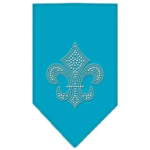 Fleur-De-Lis-Rhinestone-Bandana-Turquoise-Small-GreatEagleInc-319307870