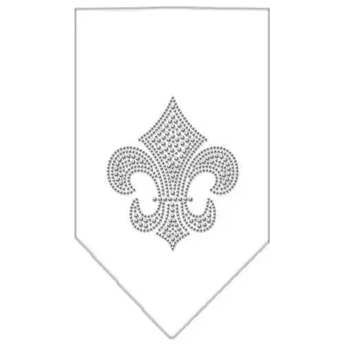 Fleur-De-Lis-Rhinestone-Bandana-White-Small-GreatEagleInc-319307746