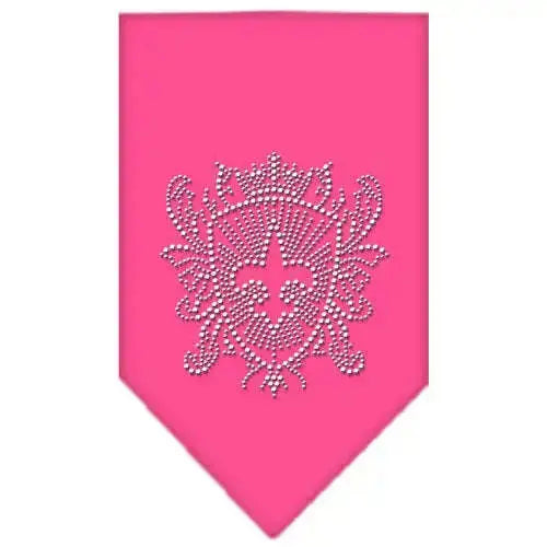 Fleur-De-Lis-Shield-Rhinestone-Bandana-Bright-Pink-Large-GreatEagleInc-319037859