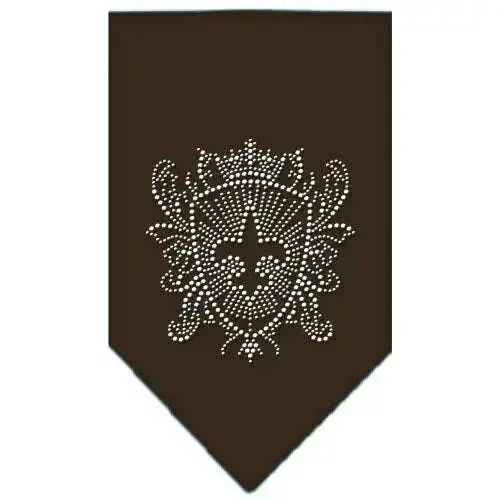 Fleur-De-Lis-Shield-Rhinestone-Bandana-Cocoa-Large-GreatEagleInc-319037777