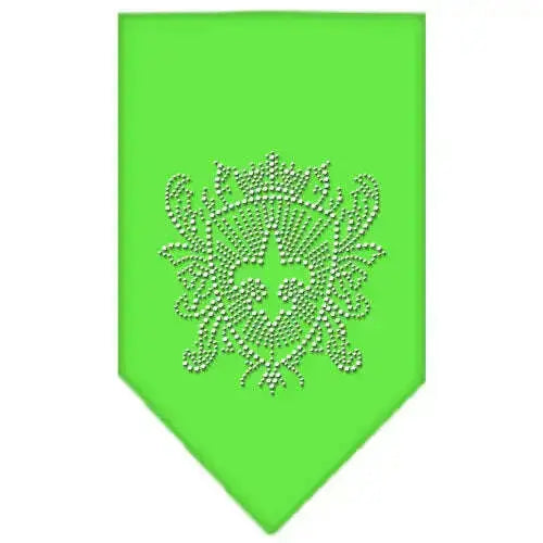 Fleur-De-Lis-Shield-Rhinestone-Bandana-Lime-Green-Small-GreatEagleInc-318545559