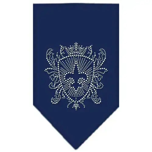 Fleur-De-Lis-Shield-Rhinestone-Bandana-Navy-Blue-Large-GreatEagleInc-319037423