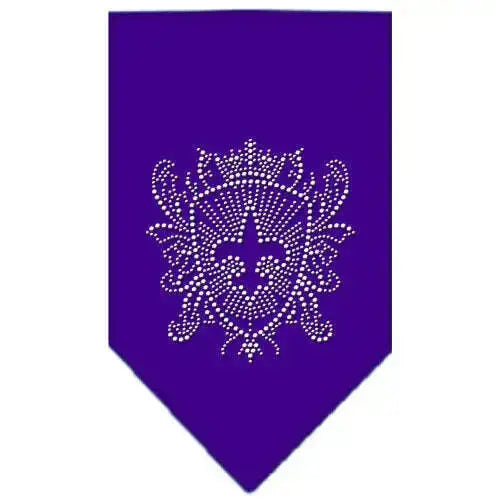 Fleur-De-Lis-Shield-Rhinestone-Bandana-Purple-Large-GreatEagleInc-319037286