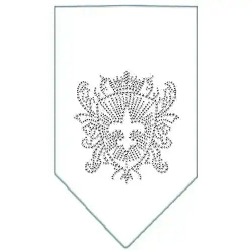 Fleur-De-Lis-Shield-Rhinestone-Bandana-White-Large-GreatEagleInc-319036986