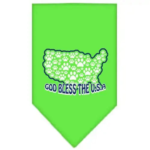 God-Bless-Usa-Screen-Print-Bandana-Lime-Green-Small-GreatEagleInc-318595768