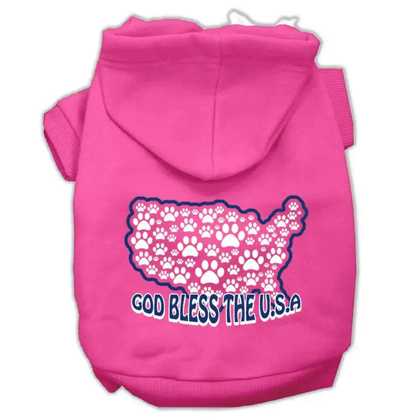 God-Bless-Usa-Screen-Print-Pet-Hoodies-Bright-Pink-Size-M-GreatEagleInc-319421738