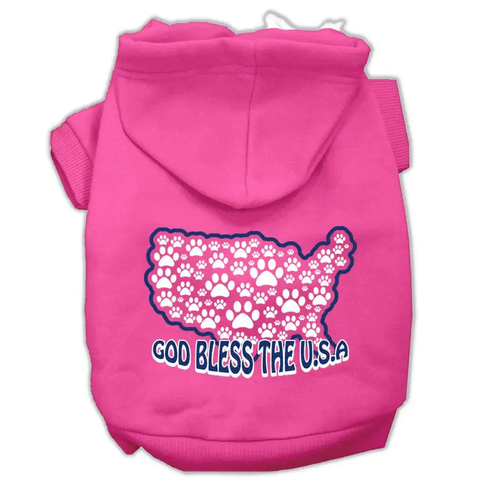 God-Bless-Usa-Screen-Print-Pet-Hoodies-Bright-Pink-Size-Xxxl-GreatEagleInc-319418195