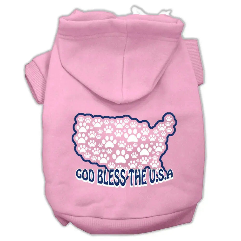God-Bless-Usa-Screen-Print-Pet-Hoodies-Light-Pink-Size-Xl-GreatEagleInc-319420034