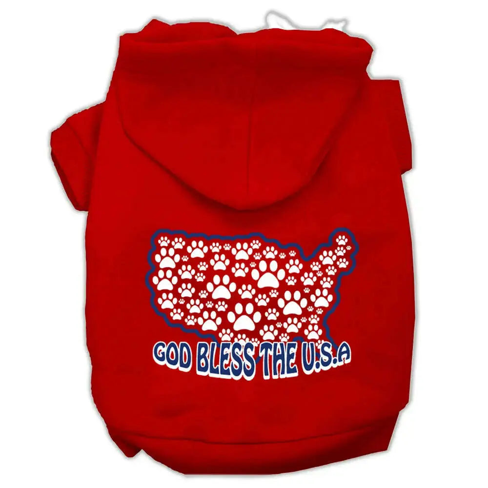God-Bless-Usa-Screen-Print-Pet-Hoodies-Red-Size-Xxl-GreatEagleInc-319418483