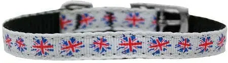 Graffiti-Union-Jack_uk-Flag_-Nylon-Dog-Collar-With-Classic-Buckle-3-8_-Size-10-GreatEagleInc-333885710