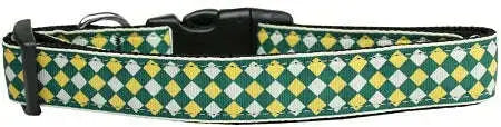 Green-Checkers-Nylon-Dog-Collar-Medium-GreatEagleInc-319608729