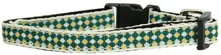 Green-Checkers-Nylon-Dog-Collar-Xs-GreatEagleInc-320018864