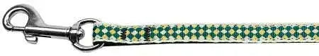 Green-Checkers-Nylon-Dog-Leash-3-8-Wide-6ft-Lsh-GreatEagleInc-318845378