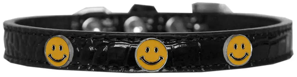 Happy-Face-Widget-Croc-Dog-Collar-Black-Size-16-GreatEagleInc-319196998