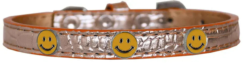 Happy-Face-Widget-Croc-Dog-Collar-Copper-Size-14-GreatEagleInc-319194687
