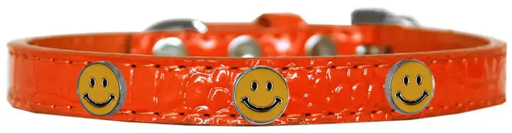 Happy-Face-Widget-Croc-Dog-Collar-Orange-Size-12-GreatEagleInc-319192380