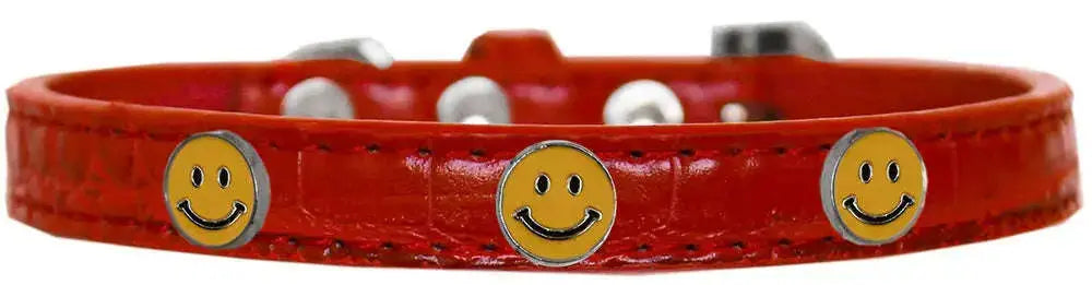 Happy-Face-Widget-Croc-Dog-Collar-Red-Size-16-GreatEagleInc-319191551