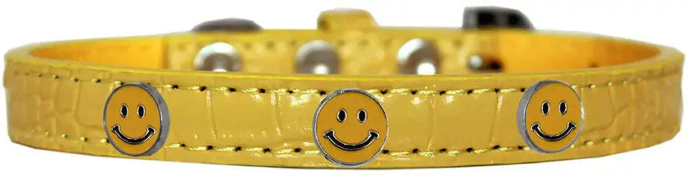 Happy-Face-Widget-Croc-Dog-Collar-Yellow-Size-10-GreatEagleInc-319991780