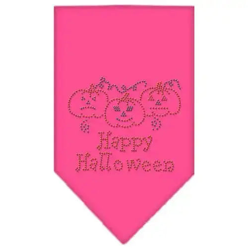 Happy-Halloween-Rhinestone-Bandana-Bright-Pink-Small-GreatEagleInc-319077655
